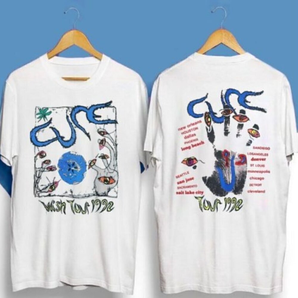 The Cure Wish Tour 1992 Music Fan Gift Concert Graphic Band T-Shirt 2 Sided . - Picture 1 of 4